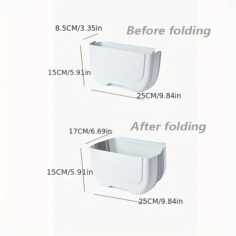 Foldable Trash Can Wall-mounted Kitchen Waste Bin Cabinet Door Hanging  Waste Bin Portable Car Storage Bin Home Garbage Dustbin