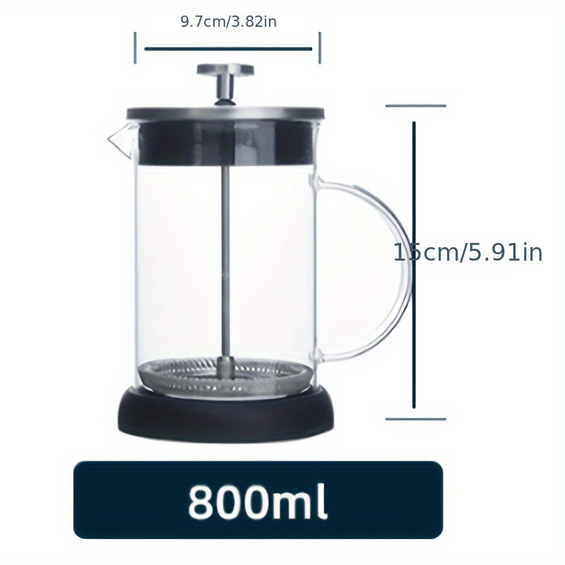 1pc Transparent Glass French Press Coffee Maker