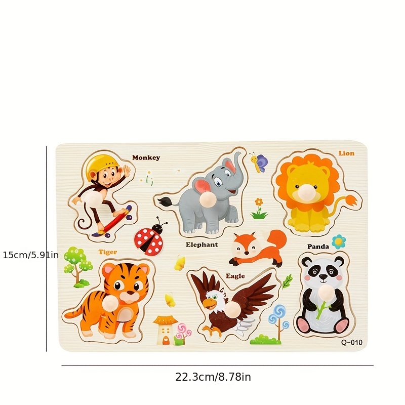 Montessori Wooden Shape Peg Puzzle for Toddlers