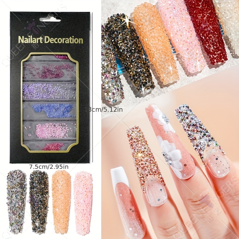 6 Colors Iridescent Micro Rhinestones And Pixie Crystals For - Temu