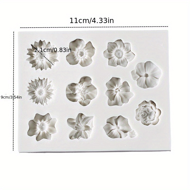 Sunflower Rose Flowers Shape Silicone Mold Cake DIY Decoration Chocolate 3D  Mould Tools Color Random