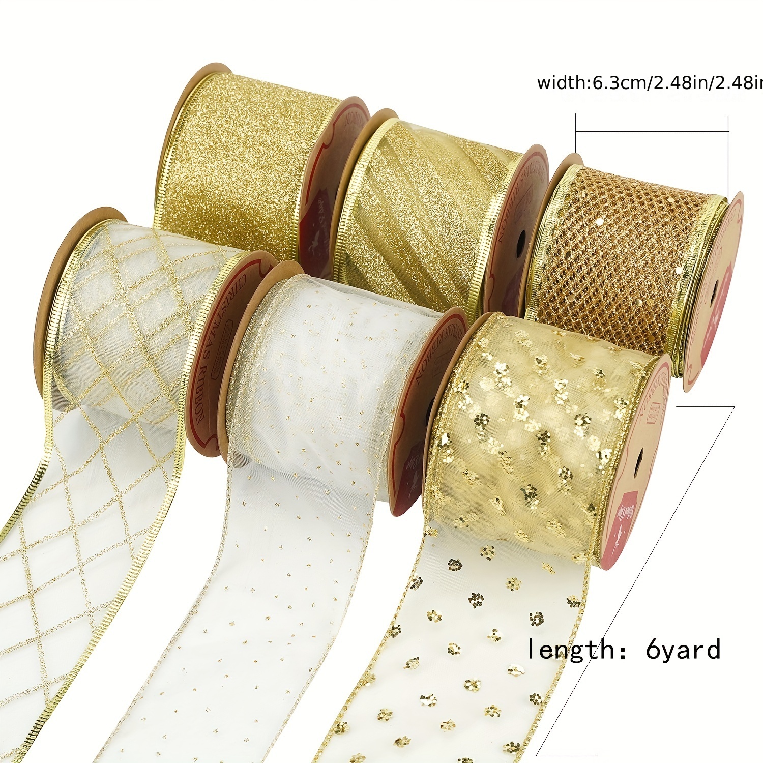 Christmas Decoration Crochet Iron Wire Edge Woven Ribbon Diy - Temu