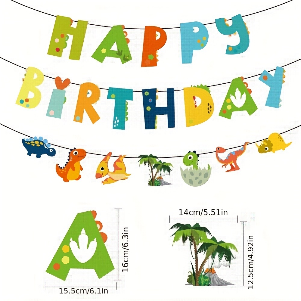 Bannière Joyeux Anniversaire Dinosaure Vert, Décorations Murales De Fête D' anniversaire De Dinosaure Suspendues Pour Des Fournitures De Fête Sur Le  Thème Des Dinosaures, Cadeau D'anniversaire, Mode en ligne