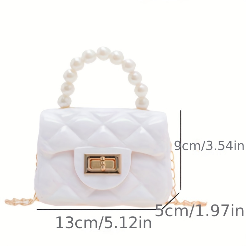 Hollow Out Jelly Handbags, Mini Faux Pearl Handle Silicone Purse, Fashion Chain  Crossbody Bag - Temu