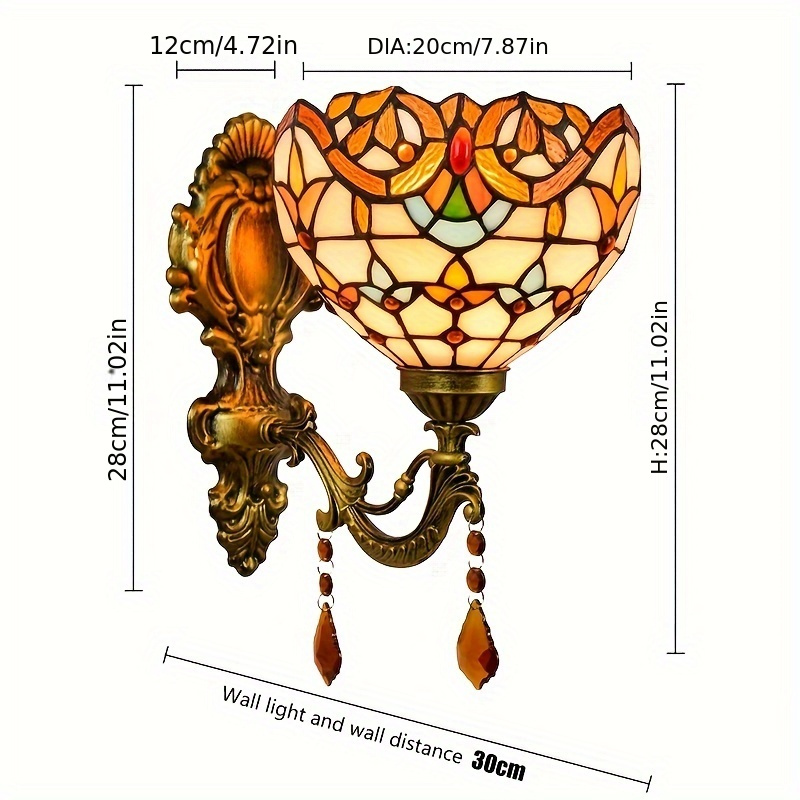 Tiffany Colored Glass Wall Lamp Balcony Aisle Entrance - Temu