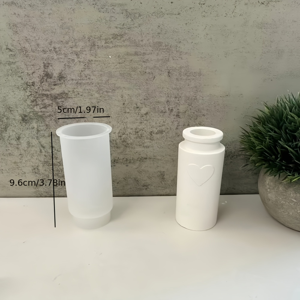 Image of Love Stove Silicone Mold Diy Gypsum Round Flower Pot Candle Can Silicone Mold Flower Pot Making, Valentine's Day Gift