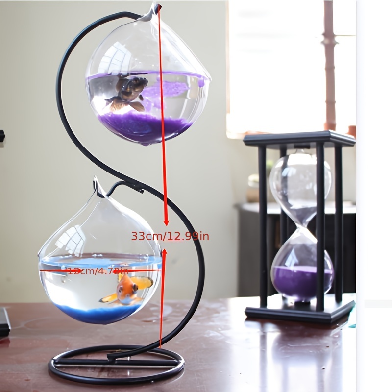 Desktop Hanging Glass Fish Tank Mini Dual Aquarium Glass - Temu Canada