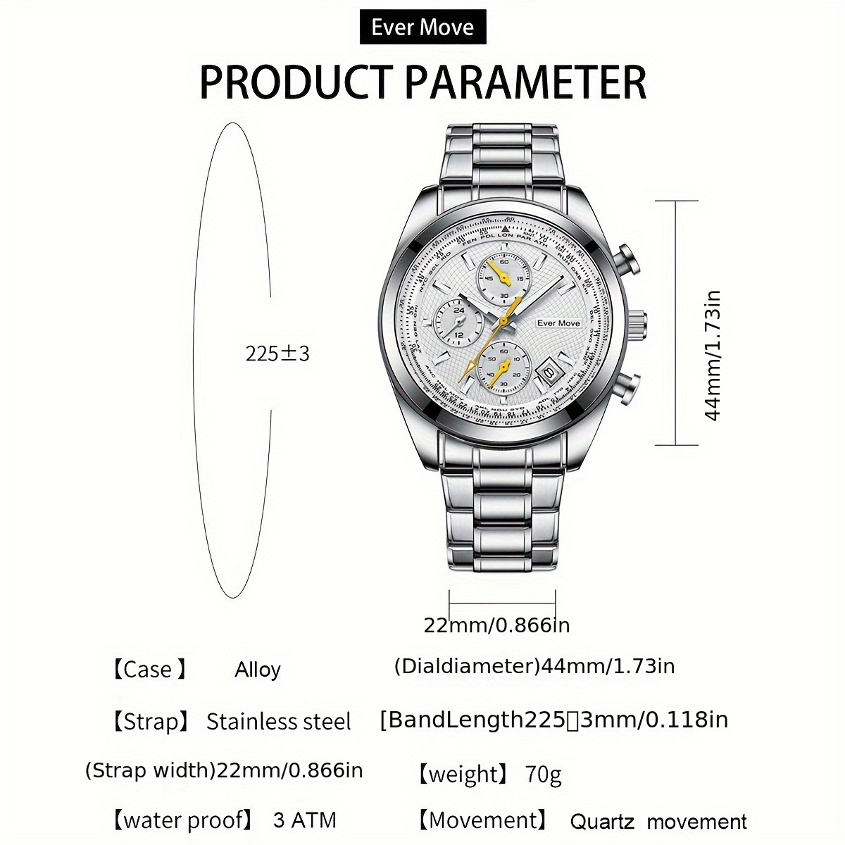 chronograph mens fashion quartz watch business leisure waterproof analog calendar stainless steel wrist watch date watch