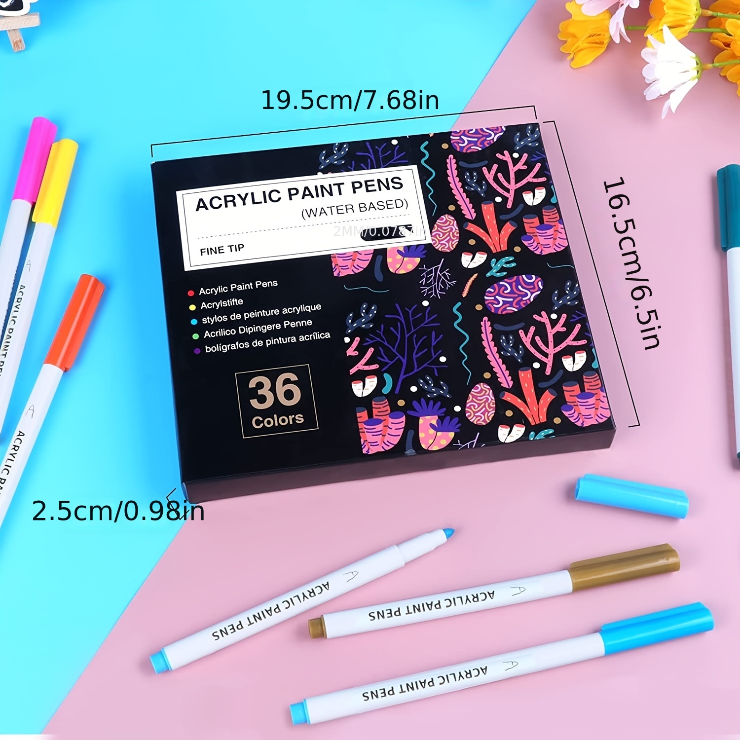 36 Colors Cotton Core Type Acrylic Pen For Children Kids - Temu