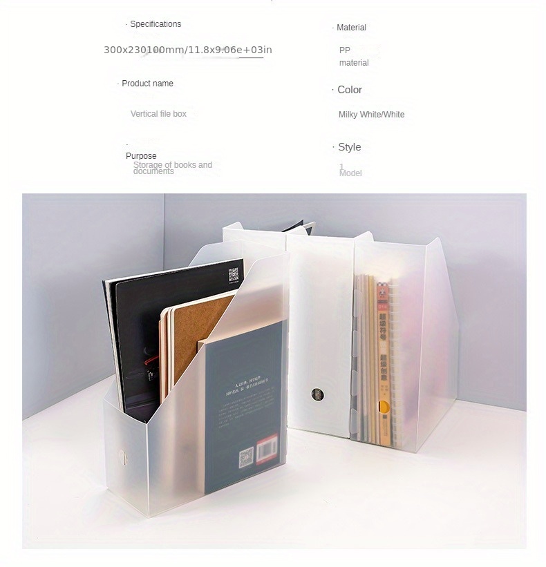1 pièce transparent Livre Boîte De Rangement , Dortoir Bureau Papeterie  Porte-livre , Grande Capacité Bureau Déposer Panier, Mode en ligne