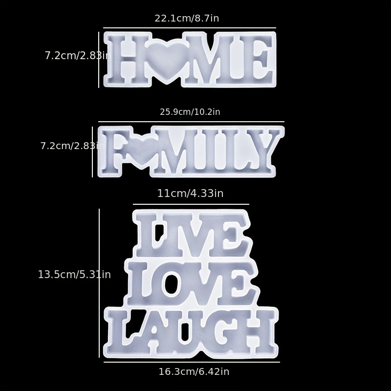 Silicone Resin Mold Home Family Love Slogan Epoxy Resin - Temu