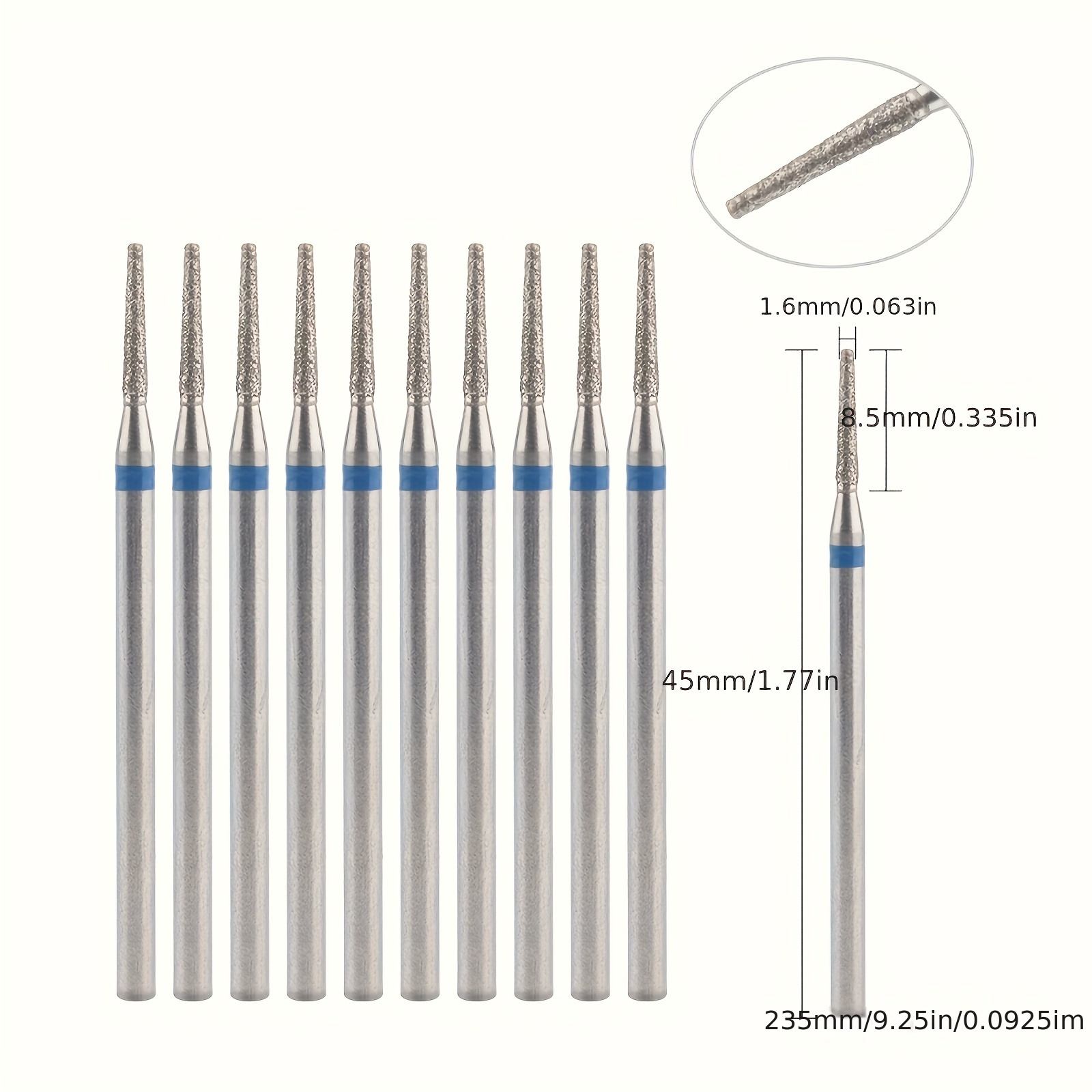 Steel Polish 10pcs With Drill Bit Cleaning Brush And Pedicure Remover Suitable For Acrylic And Gel Nails Odorless