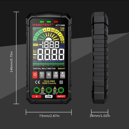 ht126 intelligent multifunction tester 6000 protection auto ranging voltage current continuity frequency