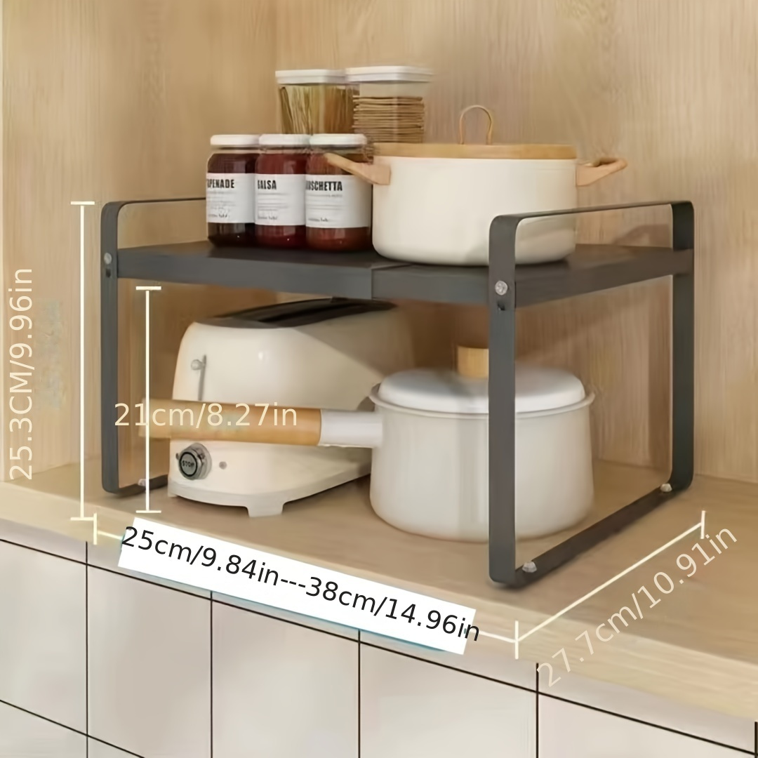  Under Sink Cabinet Shelf Organizer, Expandable Metal