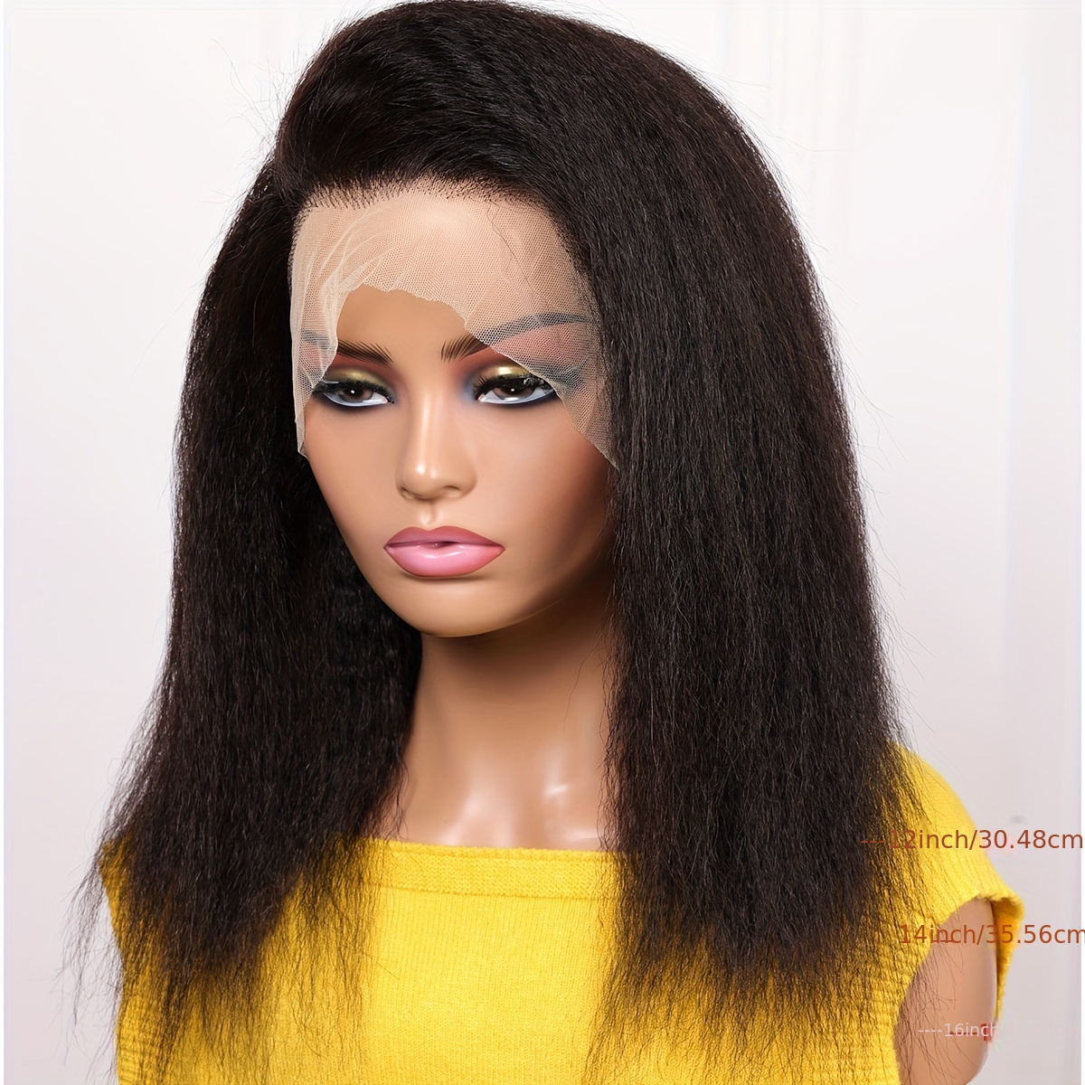 Long Straight Wig, Soft Human Hair Lace Front Wig