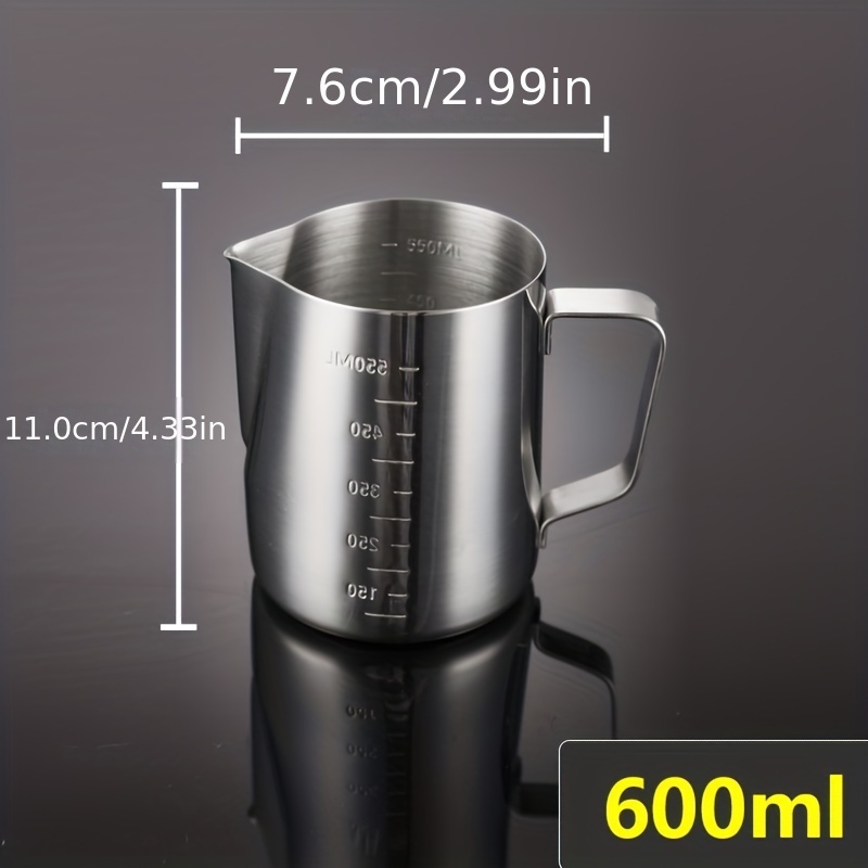 Milk Frothing Pitcher Cup With Scale, Steaming Pitcher Stainless Steel  Coffee Bar Espresso Machine Accessories, Cappuccino Barista Tools Milk Jug  Steamer Frother Cup With Latte Art Pen Silvery - Temu United Arab