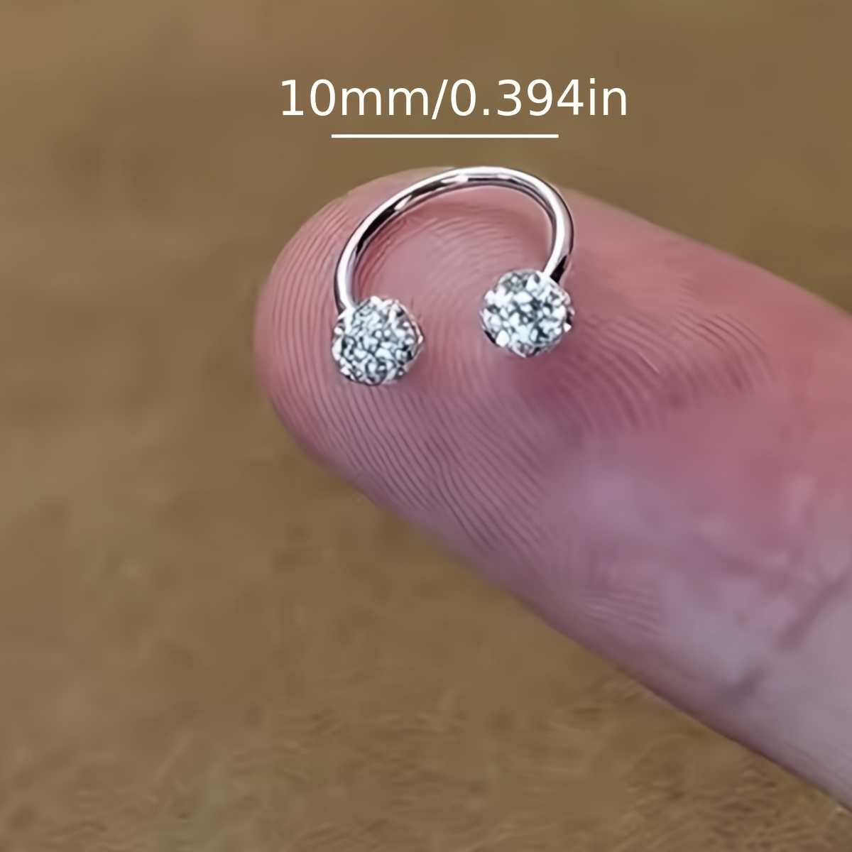 TEMU 1pc Minimalist High-end Circular Women's Fashion Earrings - With Spherical Decoration Set With Synthetic Zirconia - Suitable For Daily Wear