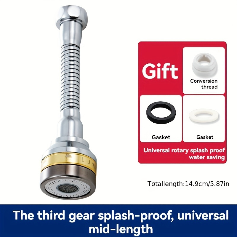 Image of Faucet Spout, Extended , Universal Swivel Solid Brass Extension, Suitable For Household Kitchen Sinks