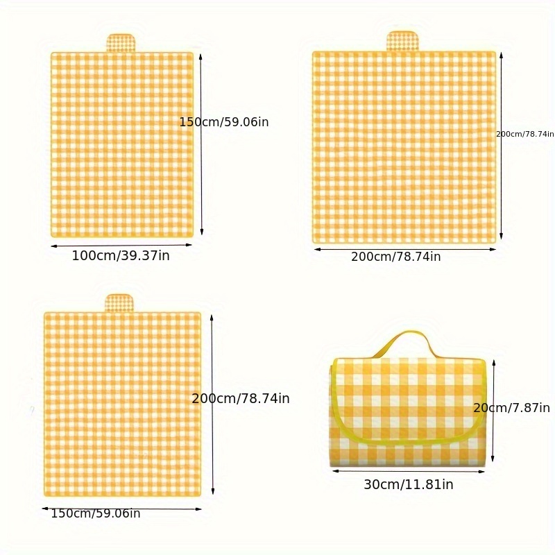 portable picnic mat with grid pattern foldable outdoor travel pvc waterproof and moisture proof camping mat picnic mat details 6