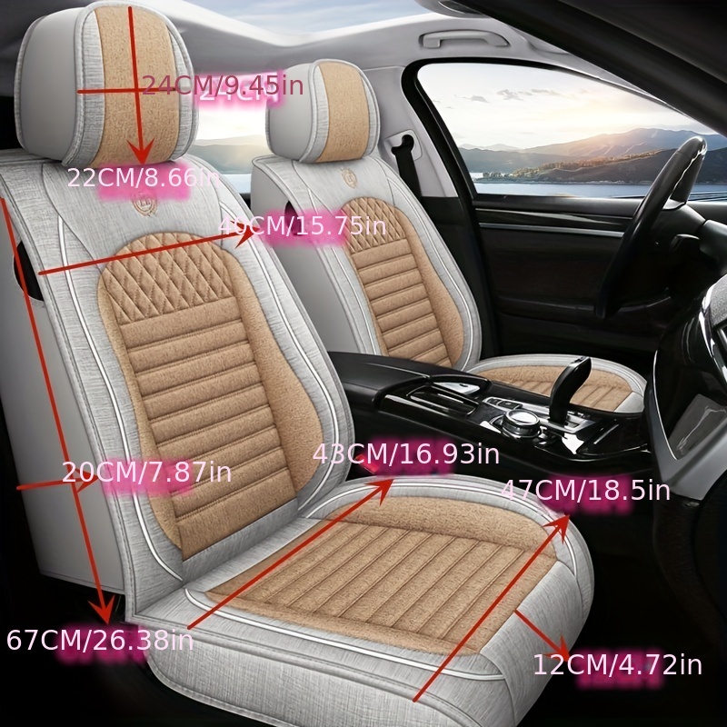 Summer Car Cushion Linen Cartoon Seat Cover Seat Cushion - Temu