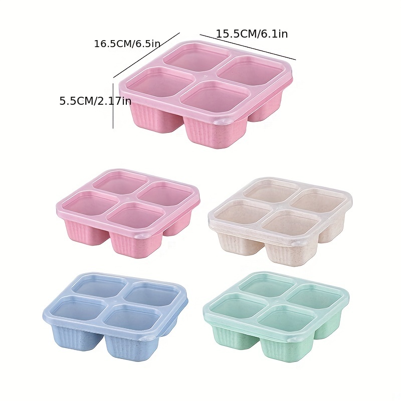 TRIANU Snack Container, Plastic Divided Snack Box, 4 Compartments Reusable  Meal Prep Lunch Containers for Kids Adults, Food Storage Containers for