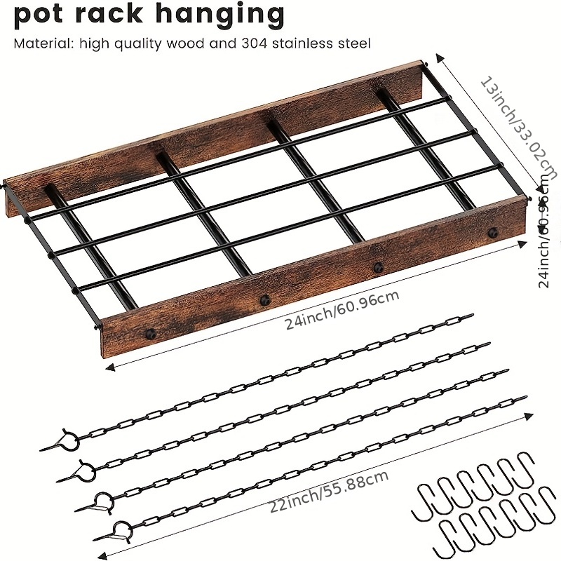 Space-saving Suspended Pot Holder And Rack For Kitchen Decor And Cooking  For Bedroom, Wall Decor Aesthetic Room Decor - Temu