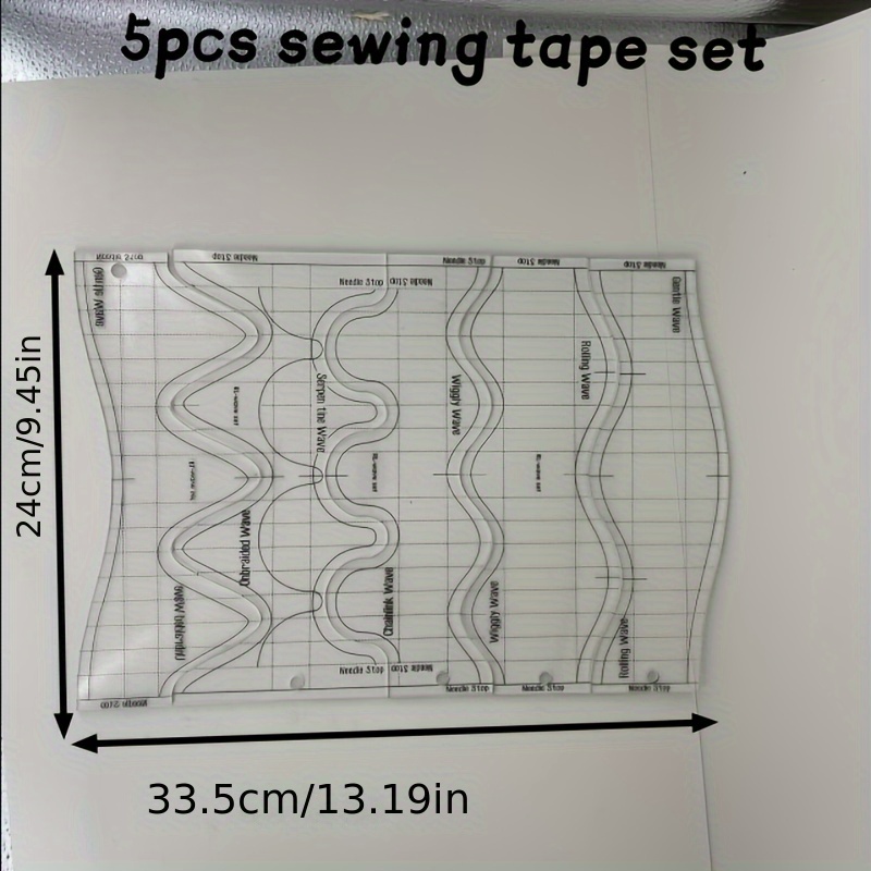 TEMU Set Of 5 Durable Acrylic Rulers Designed For Sewing Tasks - An Ideal Present For Sewing Lovers, Featuring A White Reusable Quilting Acrylic