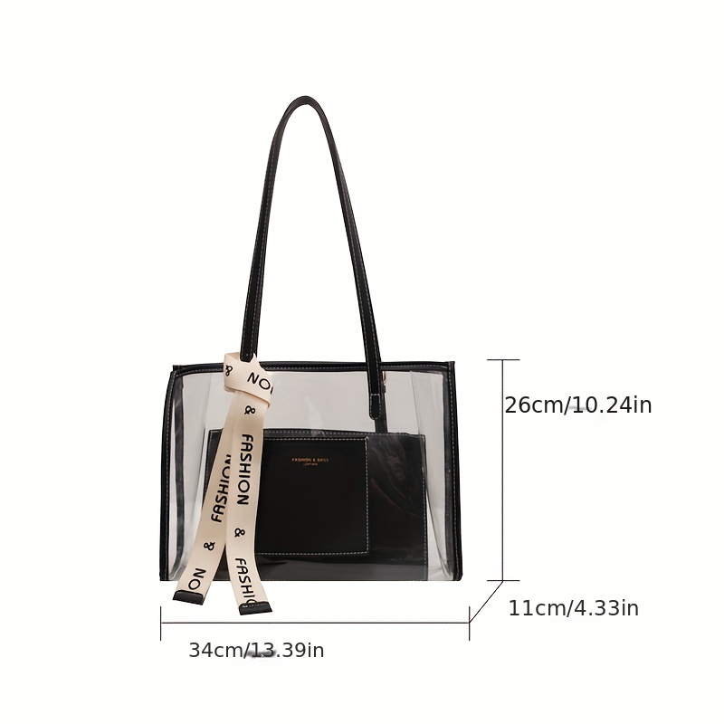 The Tote Bags For Women 2023 Summer New Luxury Designer Handbags  Transparent Big Clear Beach Shopping Bag Large Tote bag Purse