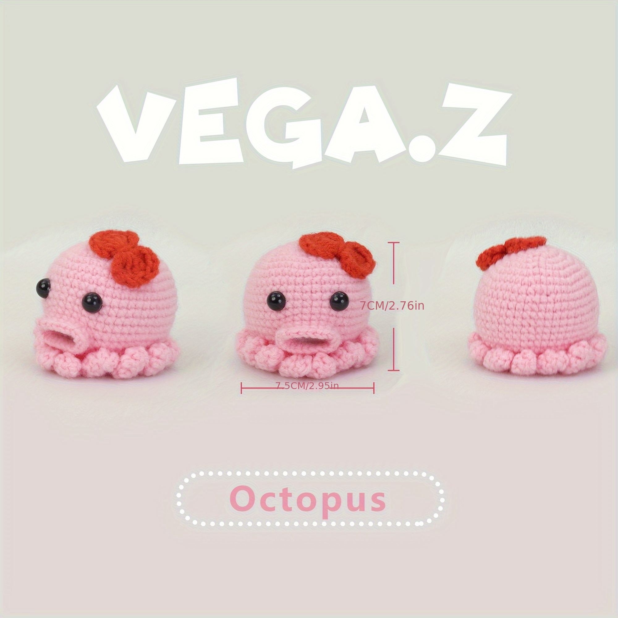 PLOXGLEM 2PCS Cartoon Octopus Design Crochet Kit for Beginners