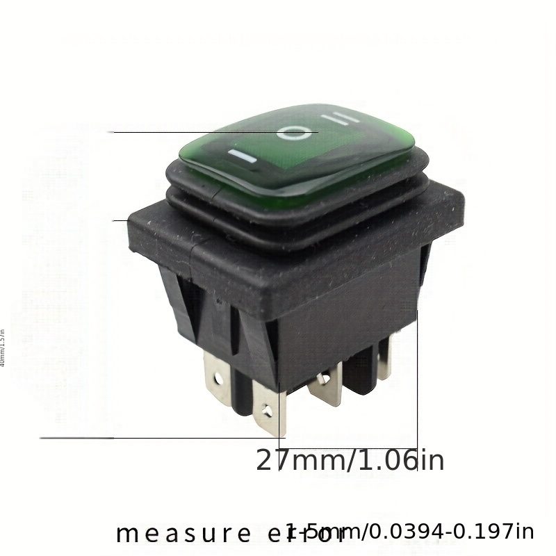Interruptor Basculante DPDT Verde 6 Pin 16A ON/OFF para Coche - Accesorio  Eléctrico