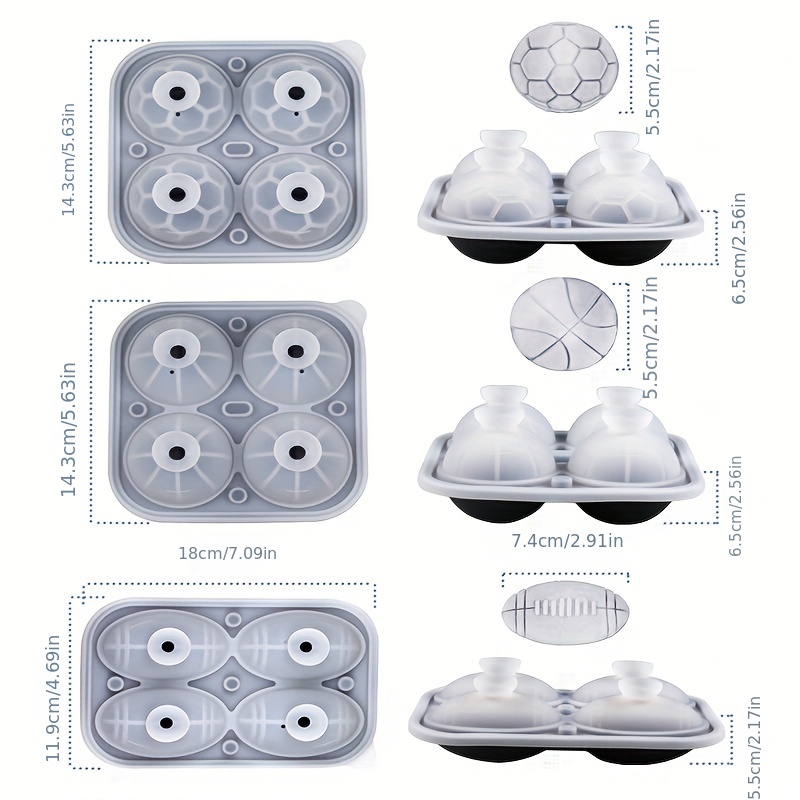 4 Cavity 5.5cm Big Size Ball Ice Molds Sphere Round Ball Ice Cube Makers  Home