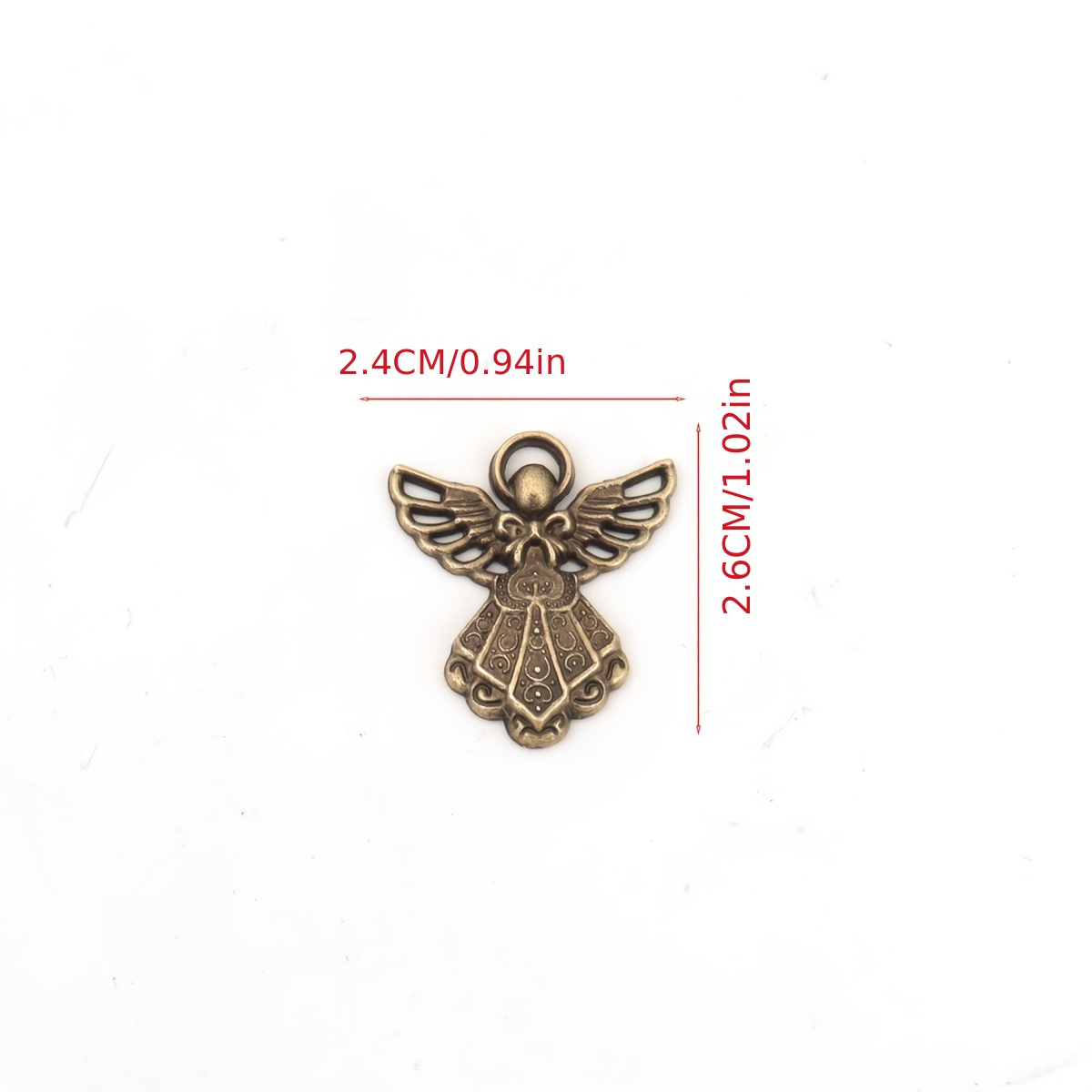 10pcs Antique Bronze Winged Guardian Angel Pendants