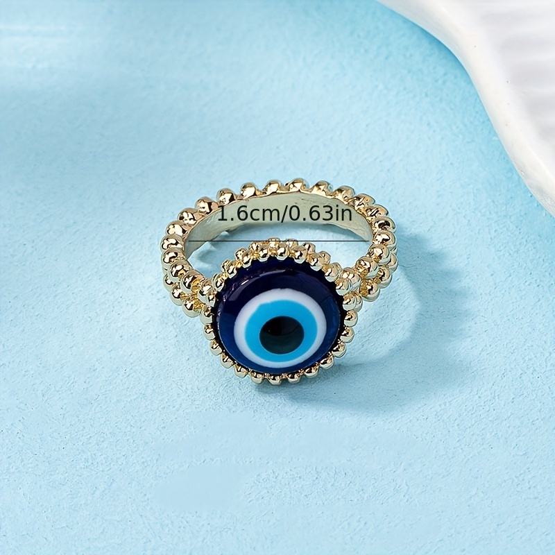 Men's Devil Eye Ring with Light Style Inlay