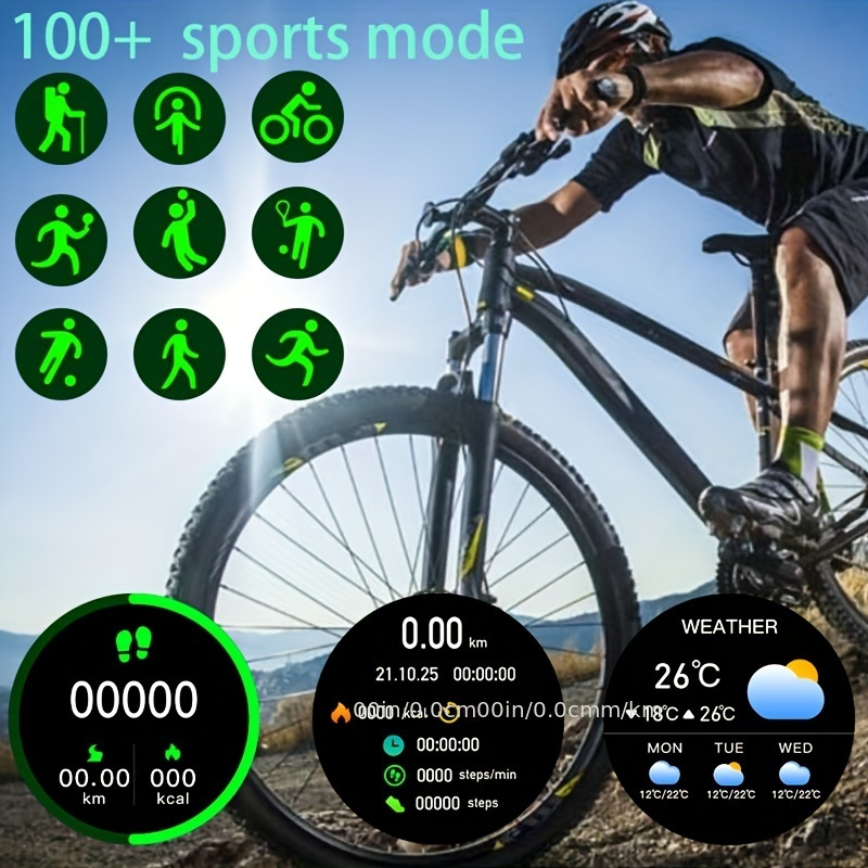 Smart Watch 1.53-inch AMOLED Screen Smartwatch, Supports Wireless Calling, Music Playback, Multiple Sports Modes, GPS Exercise Tracking, Fitness_voghion.com