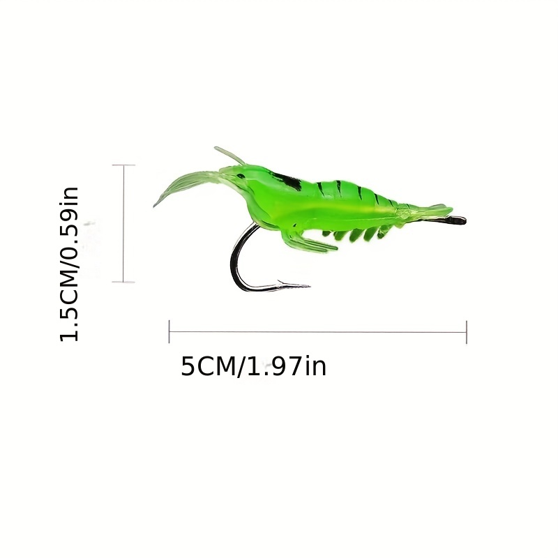 Fun & Games :: Sports & Outdoor :: Boating & Fishing :: 3.5 inch Shrimp  lure 4pk - Glow in the Dark