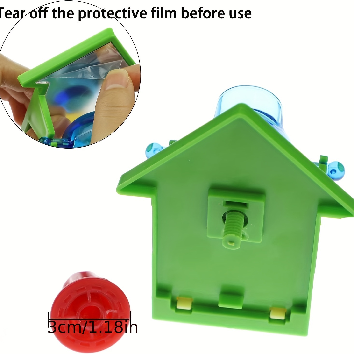 Automatic Bird Food Feeder Mirror Toy for Parrots