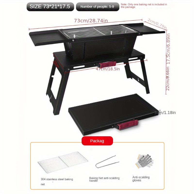 1 Set Grill A Carbone, Barbecue Portatile, Fornello Pieghevole Da Esterno,  Fornello A Legna Pieghevole Da Campeggio, Fornello A Carbone BBQ In Acciaio  Inossidabile Portatile, Barbecue Per Cucinare All'Aperto Picnic, Accessori  Per