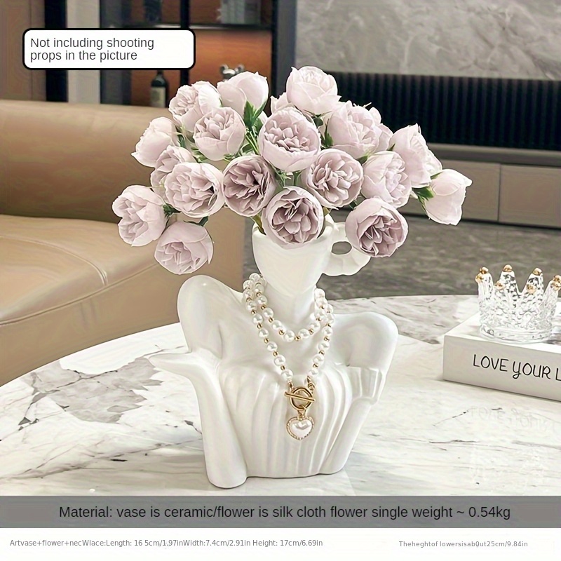 Creative Ceramic Vase, Abstract Character Shape, Interior Desktop Decoration Vase