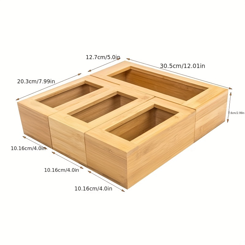 Bamboo Food Sealed Bag Organizer Box For Drawer, Food Storage Bags Container,  Compatible With Gallon Quart Sandwich Snack Size Bags, Household Storage  Organizer For Desktop, Living Room, Home, Dorm, Kitchen Accessories 