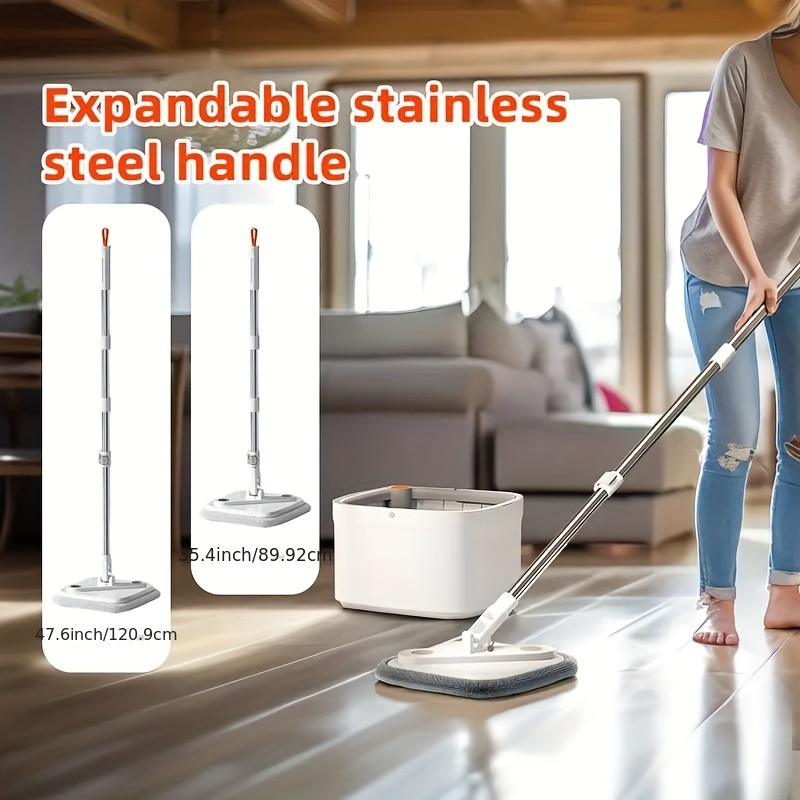 1 set household swivel mop bucket set dry wet   with 2 mop cloths hands   wash dust mop wet   for home kitchen bathroom floor cleaning supplies cleaning tools back to school supplies details 20