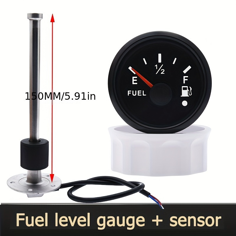 2in 1 LCD Digital Car Fuel Level Gauge Meter Voltmeter Gauge 12V/24V  Universal
