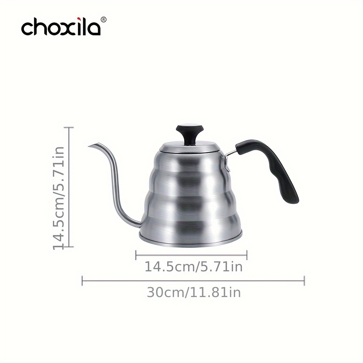 GOOSENECK KETTLE for Coffee Tea with Thermometer Stainless Steel