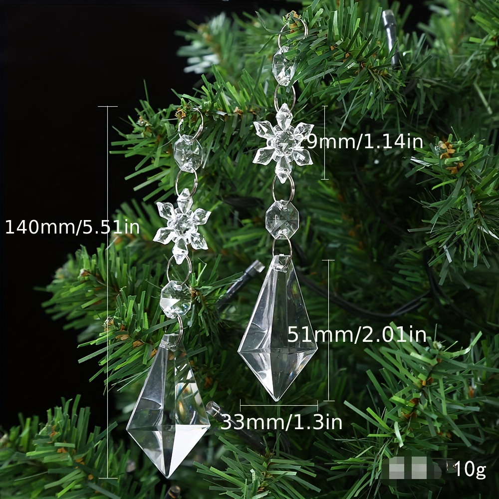 1/10Pcs Acrylic Snowflakes Christmas Ornaments Clear Fake Snow Flakes Xmas  Tree Hanging Pendant New Year Party Home Decorations - AliExpress