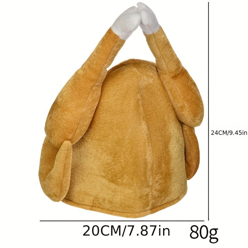 Roasted Turkey Hat Thanksgiving Day Hats Funny Plush Turkey