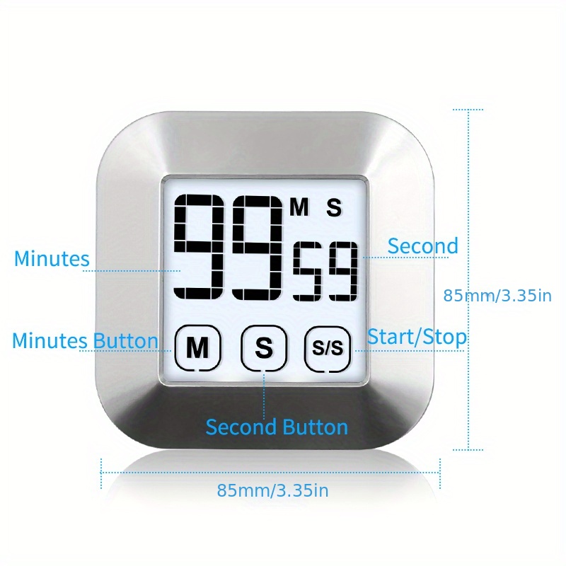 Timers Digital Kitchen Touch Screen Timer Magnetic Countdown - Temu