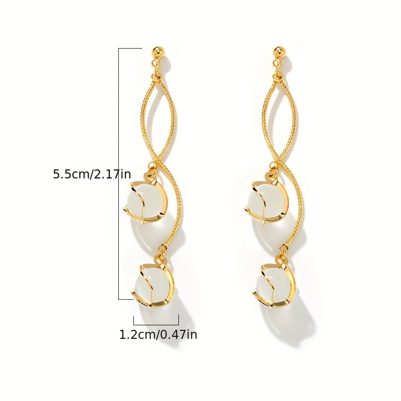 Tassel Opal Earrings Women Girls Party Prom Decor