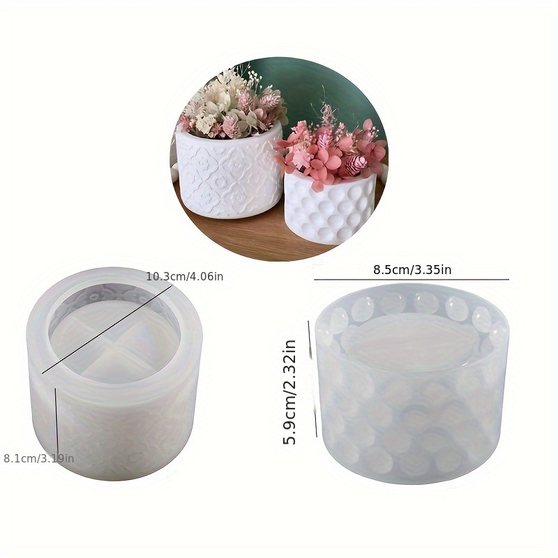 E-shop Harzgussformen 2 Stück Muster und Punkt Tasse Blumenkorb Aufbewahrungsbox Home Desktop Atmosphäre Dekoration Urlaubsgeschenk Harz Gips Handwerk