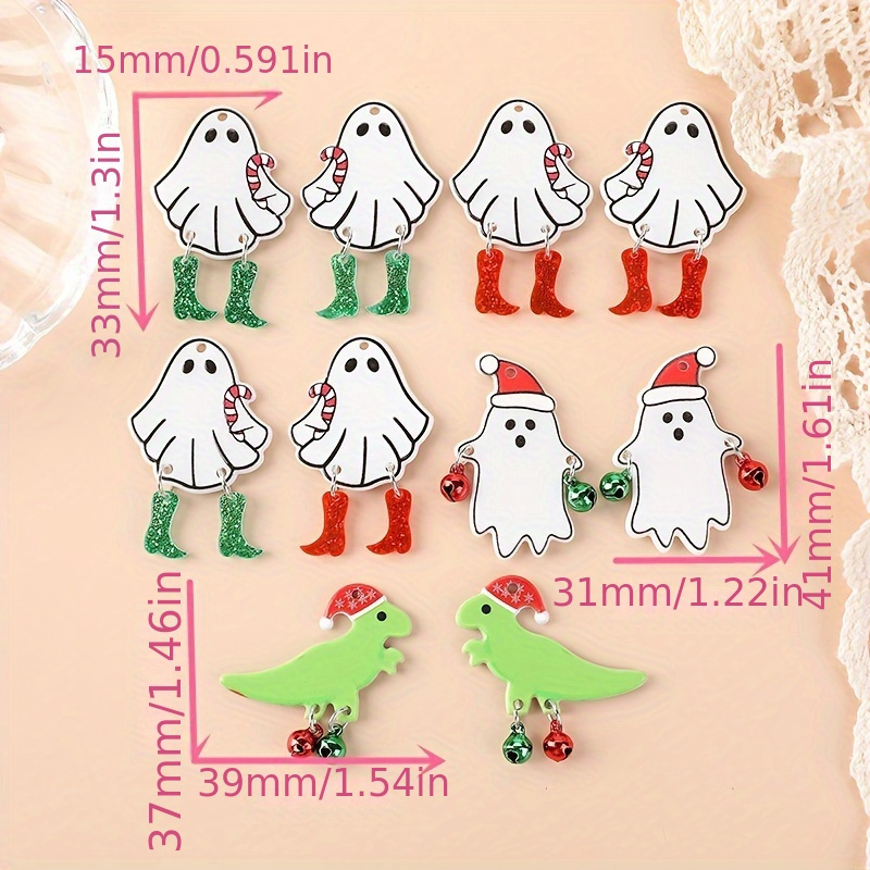 New Double sided Acrylic Charms Diy Christmas Ghost Dinosaur - Temu  Australia