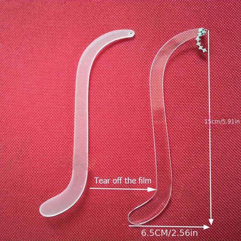 1 Pair Clear Acrylic Earring Try On Sticks - Curved Strip For Earrings, Studs, And Hoops - Retail Stores, Home Use, And Mall Displays