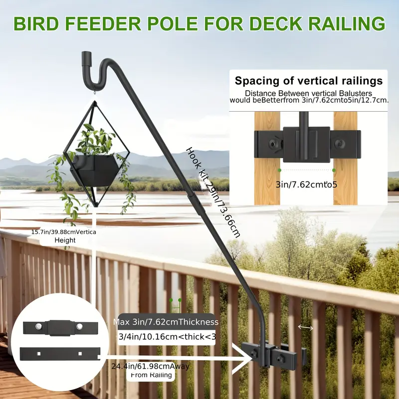 deck Railing Plant Hanger Outdoor Bird Feeder - Temu